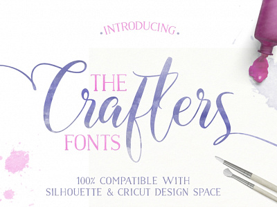 The Crafters Font Bundle with 8 Specially Coded Fonts craft font font bundle handletter typeface