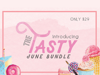 The Tasty June Bundle by TheHungryJPEG brush font design bundle font font bundle graphic design handletter illustrations modern font typeface