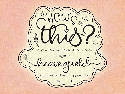The Beautiful Heavenfield Font Duo font handletter handwritten font romantic font script typeface wedding font