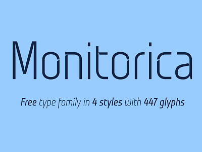 The FREE Monitorica Font with 4 Styles & 477 Glyphs
