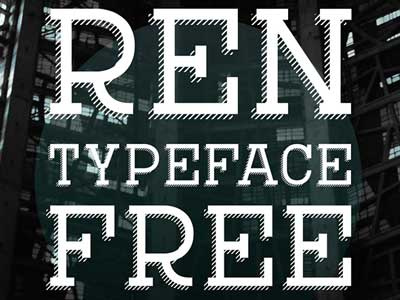 The FREE Ren Typeface with 4 Weights font free font header font retro font typeface