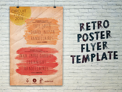 FREE Retro Poster Flyer Template mockup mockup template poster mockup psd mockup retro mockup