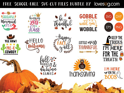 The Free School & Fall SVG Cut Files Bundle back to school bundle bundle craft bundle cut files design bundle free autumn bundle free design bundle