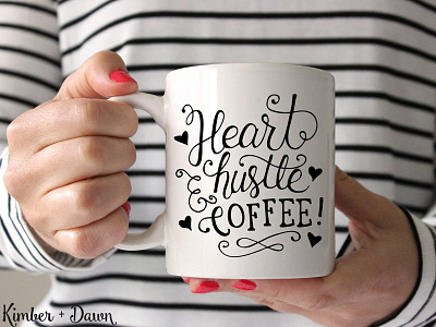 Heart, Hustle & Coffee - Free SVG Cut File calligraphy cut file svg typography