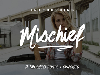 This week’s free font: Mischief with two brush fonts + swashes brush font font free font free typeface header font poster font typeface