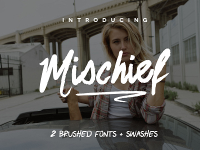 This week’s free font: Mischief with two brush fonts + swashes