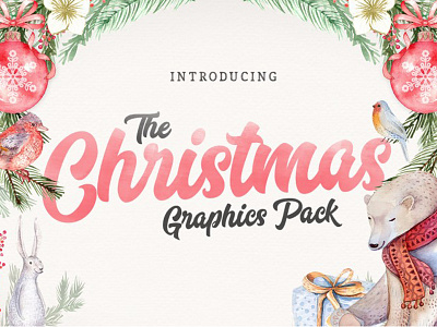 The Christmas Graphics Pack for Just $24 bundle christmas christmas bundle design bundle hand drawn illustrations postcards