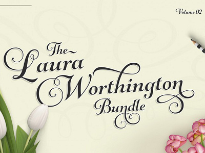 The Laura Worthington Pack - Volume 02 font font bundle header font pua encoded script type type bundle