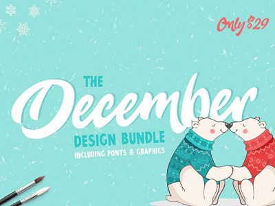 The December Bundle with 70 Fonts & More design bundle font font bundle typeface typeface bundle