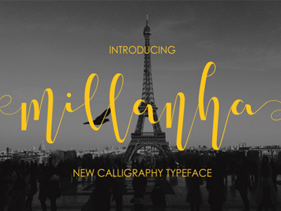 The $1 Millanha Font font script font typeface