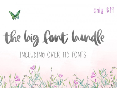 The Big Font Bundle with 119 Fonts font font bundle pua font script script bundle typeface