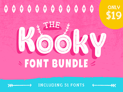 The Kooky Font Bundle with 51 Font Families font font bundle script bundle