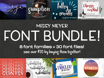 The Missy Meyer Font Bundle font font bundle pua font script script bundle typeface