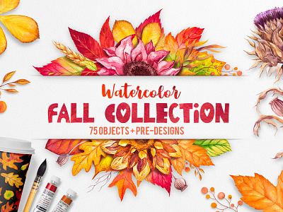 The Watercolor Fall Collection autumn watercolor fall watercolor watercolor watercolor leaves