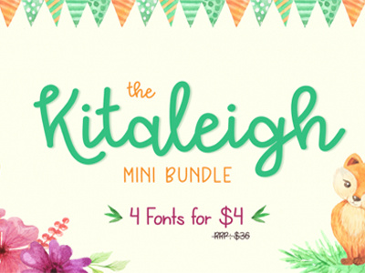 The Kitaleigh Mini Bundle – Just $4 font font bundle script typeface
