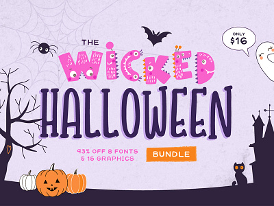 The Wicked Halloween Bundle halloween halloween bundle halloween fonts halloween graphics