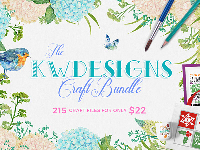 The KWDesigns Craft Bundle craft bundle cricut cut files silhouette