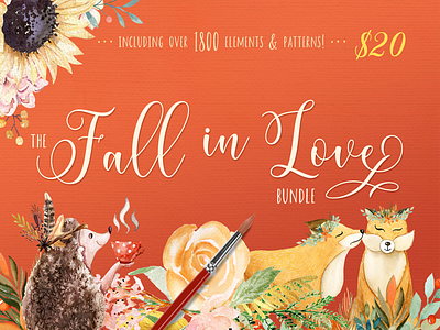 The Fall in Love Bundle autumn bundle watercolor