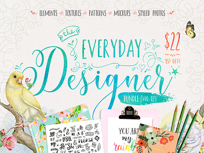 The Everyday Designer Bundle Vol. 02 design bundle graphic design graphic design bundle watercolor