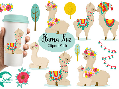FREE Llama Fun Clipart Pack free graphics free llama graphic design