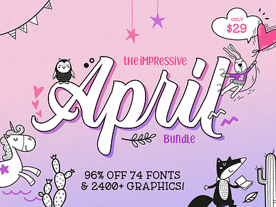 The Impressive April Bundle bundle design bundle font bundle graphic design