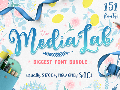 The MediaLab Biggest Font Bundle font font bundle fonts script typeface
