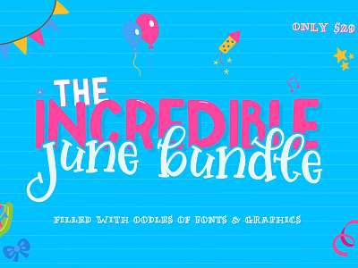 The Incredible June Bundle font font bundle fonts script typeface