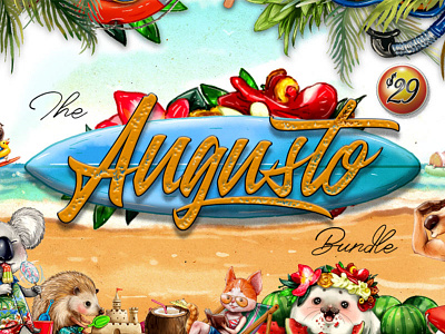 The Augusto Bundle designs fonts graphic design graphics typeface