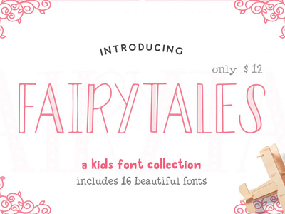 Fairy Tales - A Kids Font Collection bundle designs font graphic designs kids otf ttf