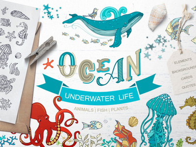 FREE Ocean Underwater Life clipart cliparts design free free font illustration