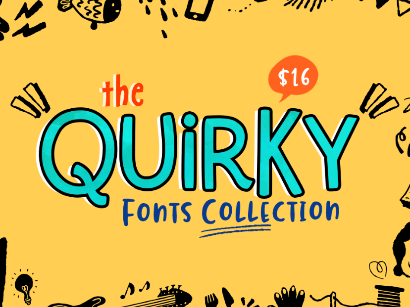 Quirky Font Collection by TheHungryJPEG.com on Dribbble
