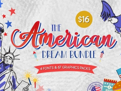 The American Dream Bundle 4th july 4th of july 4thofjuly america font fonts graphic graphicdesign graphics stripes symbol united states united states of america usa