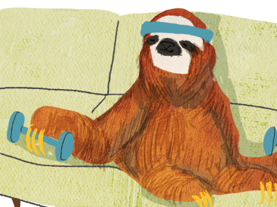 Slothin illustration lazy sloth sweat band texture weights