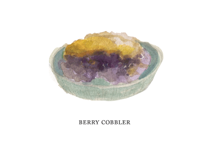 Cobbler cobbler dessert digital illustration watercolor
