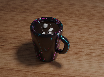 3D Coffee Cup in Blender blender blender 3d blender3d blender3dart blendercycles design model modeling modelisation modelling render rendered rendering ui