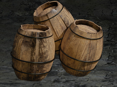 Wooden Barrel In Blender blender blender 3d blender3dart blendercycles design illustration model modeling modelisation modelling render ui