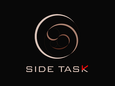 SIDE TASK logo bronze business card circle concept design illustration illustrator logo minimal side task