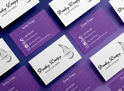 SPOOKY SCOOPY - buisness card art brand branding buisness buisness card buisnesslogo card conceptual design icecream illustration illustrator logo logo design photoshop scoop side task spook spooky