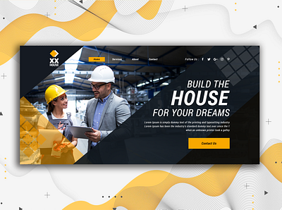 UI Design: Construction Company Banner Template adobe photoshop banner branding company website construction company website creative developer company website graphic design landing page logo products professional website responsive design template ui ui ux ui ux designer web designer web developer website design