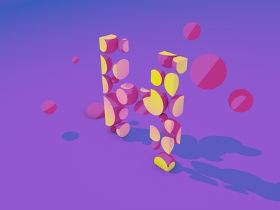 H - 36 Days of Type 3d c4d cinema 4d modeling typography