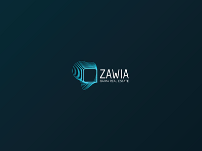 Zawia Qaima blue logo logotype real estate riyadh square