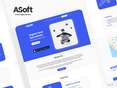 ASoft - Landing page concept design minimal ui ux