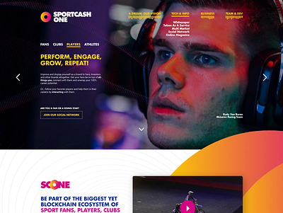 Sportcash One site redesign adobe xd bitcoin blockchain crypto currency e sports sports waves webdesign