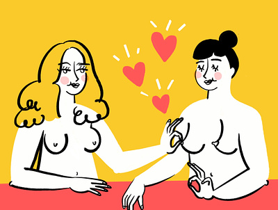 Ole Saint Galentines 👌👌👌 art boobs design doodle feminism feminist funny illo illustration lol nipples painting pinch procreate sketch women