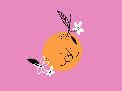 Orange you glad 🍊 design doodle flowers funny illo illustration lol orange sketch