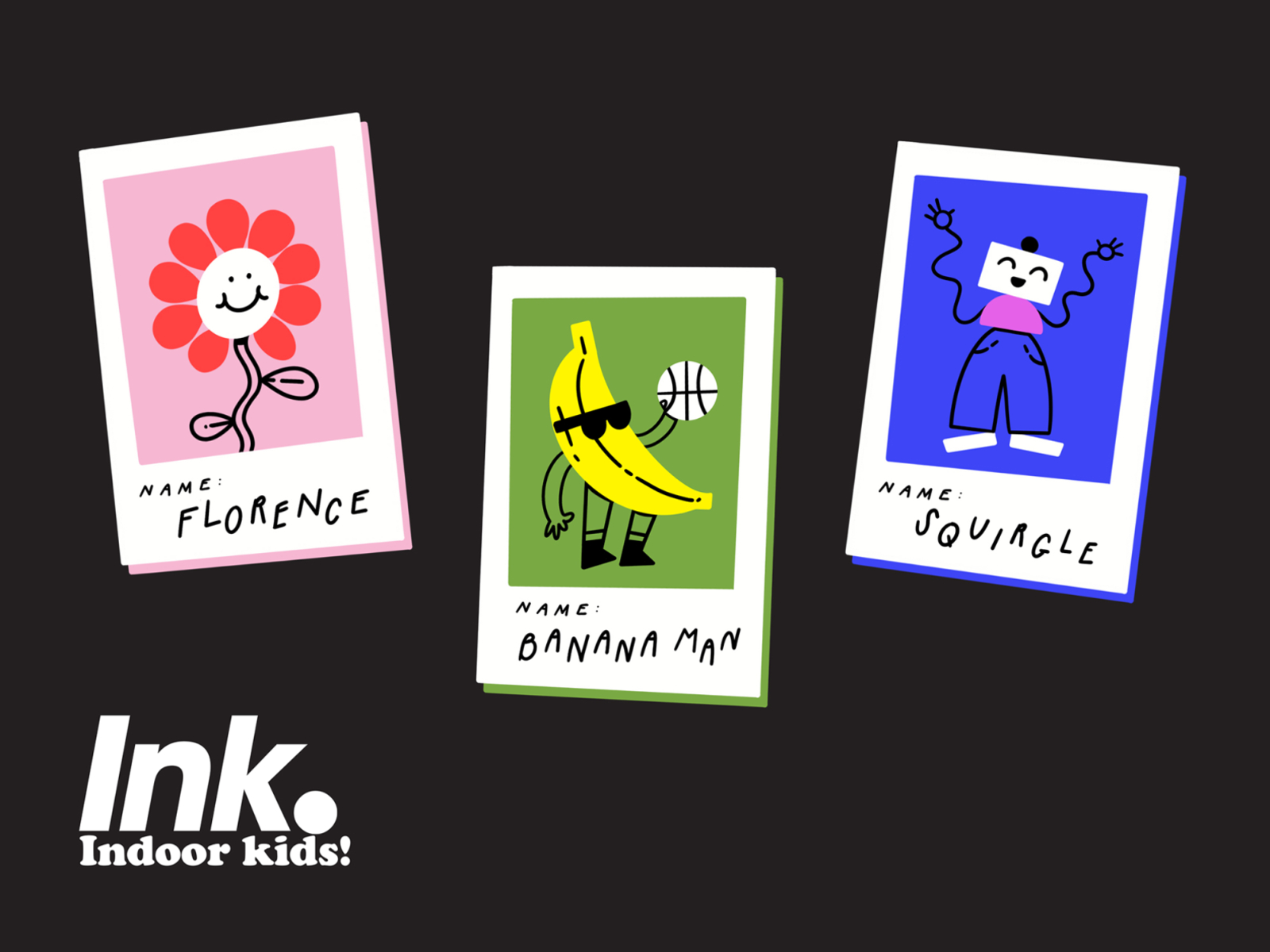 Make your own trading cards banana characters design diy doodle flowers illo illustration kids squiggle template trading cards