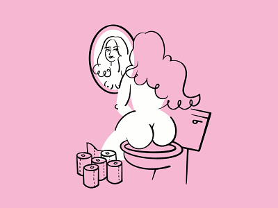 Toilette der Venus ... in a pandemic 💅🚽🧻 art butt classical art design doodle funny illo illustration lol mirror peter paul rubens procreate sketch toilet toiletpaper venus