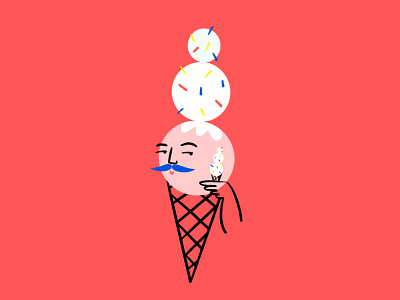 I see you see me scream for ice cream 👅👀 design doodle funny ice cream ice cream cone illo illustration lol procreate sketch smirk sprinkles