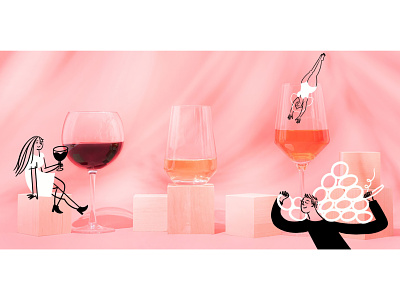 Winescape 🍷🍷🍷 design doodle drinking funny grapes illo illustration lol sketch vino wine wine glass