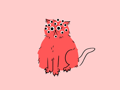 I see you Monday 😤👀 cat design doodle funny googly eyes illo illustration lol meme procreate sketch